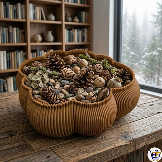 "Cloud Basin" 10" Sculptural Bowl – Modern 3D-Printed Scalloped Catch-All