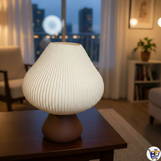 "Fungi Glow" 10" Mushroom Lamp – Mid-Century Modern 3D-Printed Ambient Light