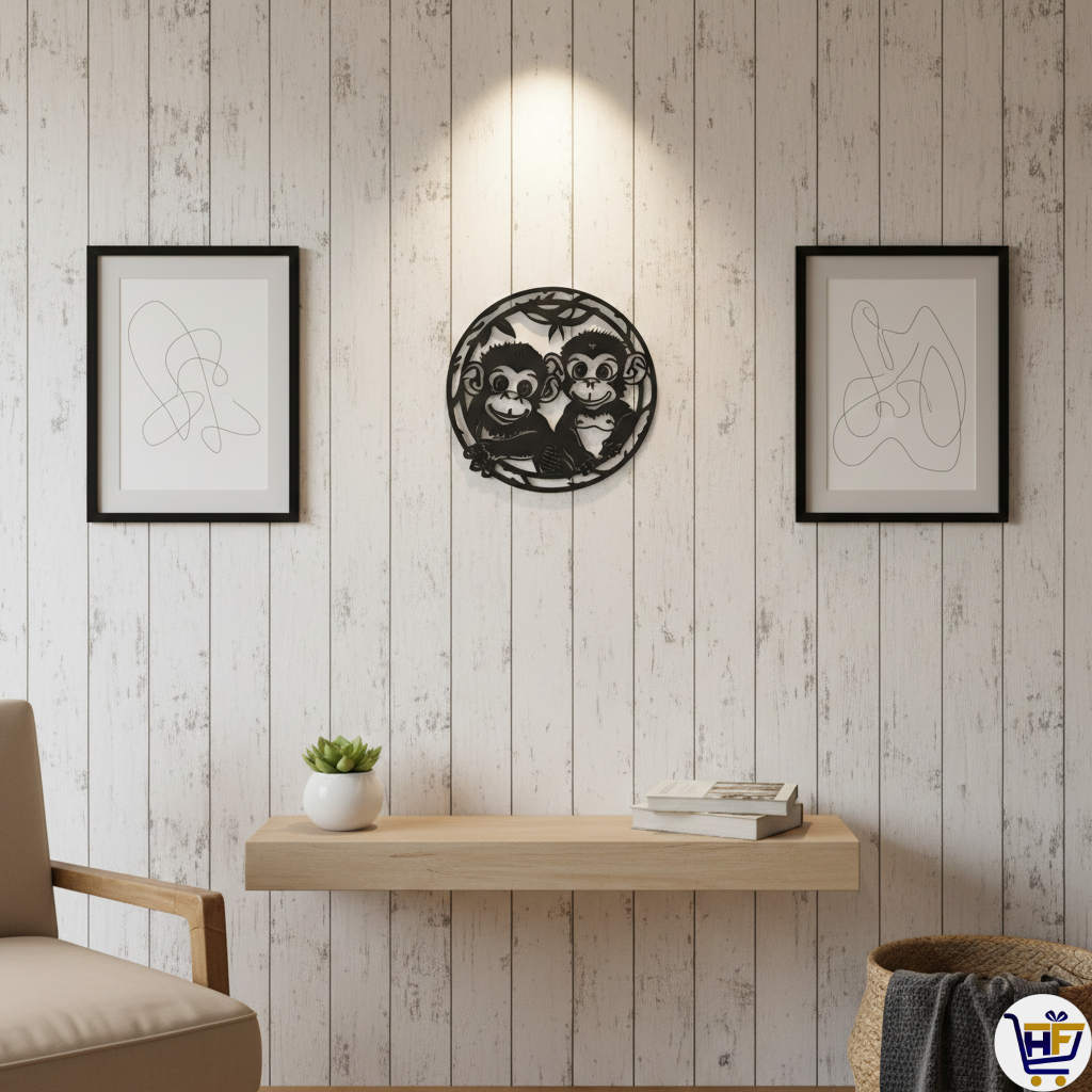 "Jungle Joy" | 10" Monkey Duo Gallery Wall Sculpture