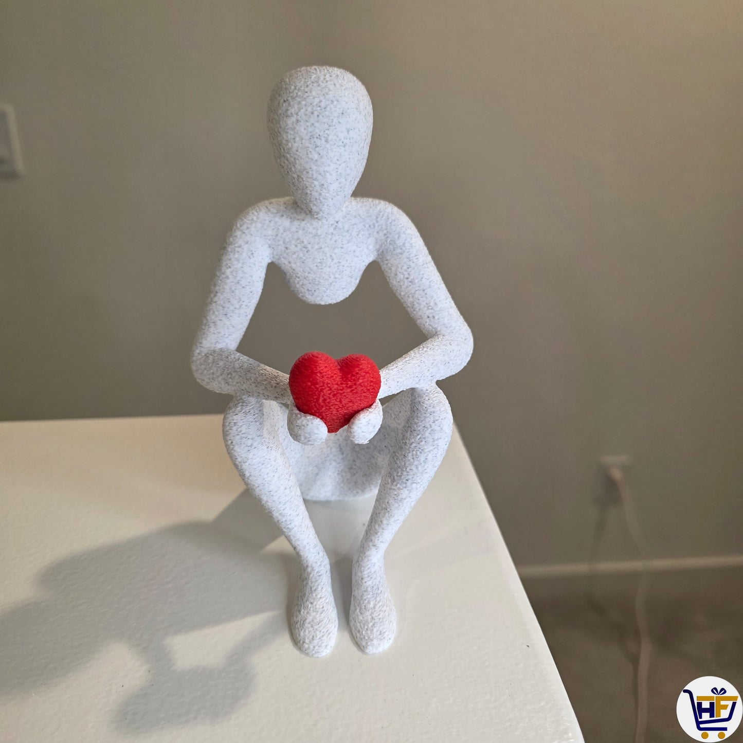 "The Heart’s Refuge" 6" 3D-Printed Figurine | Minimalist Protective Heart Figurine
