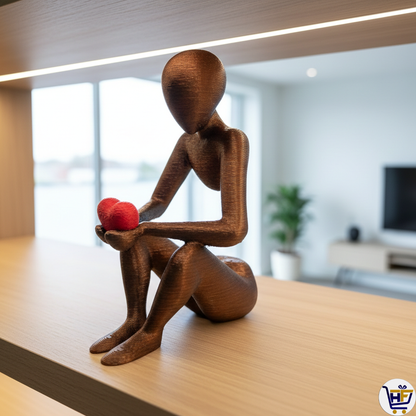 "The Heart’s Refuge" 6" 3D-Printed Figurine | Minimalist Protective Heart Figurine