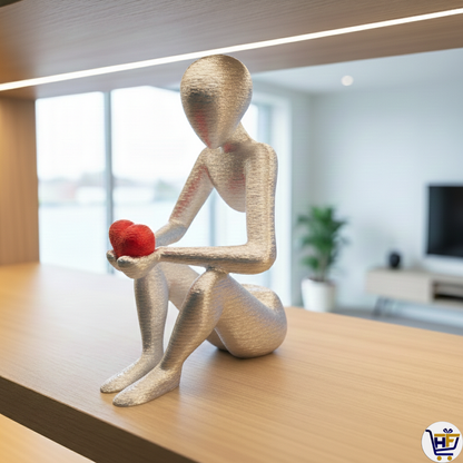 "The Heart’s Refuge" 6" 3D-Printed Figurine | Minimalist Protective Heart Figurine