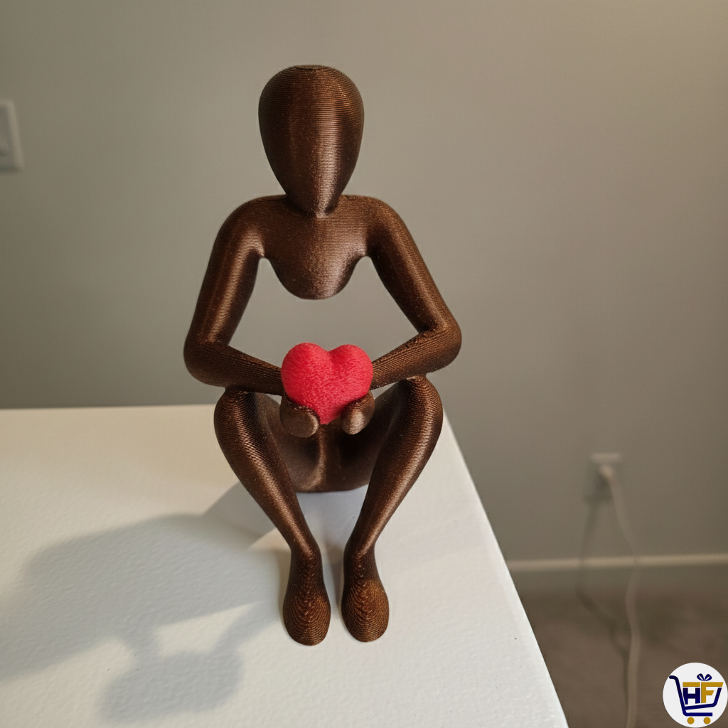 "The Heart’s Refuge" 6" 3D-Printed Figurine | Minimalist Protective Heart Figurine