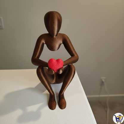 "The Heart’s Refuge" 6" 3D-Printed Figurine | Minimalist Protective Heart Figurine