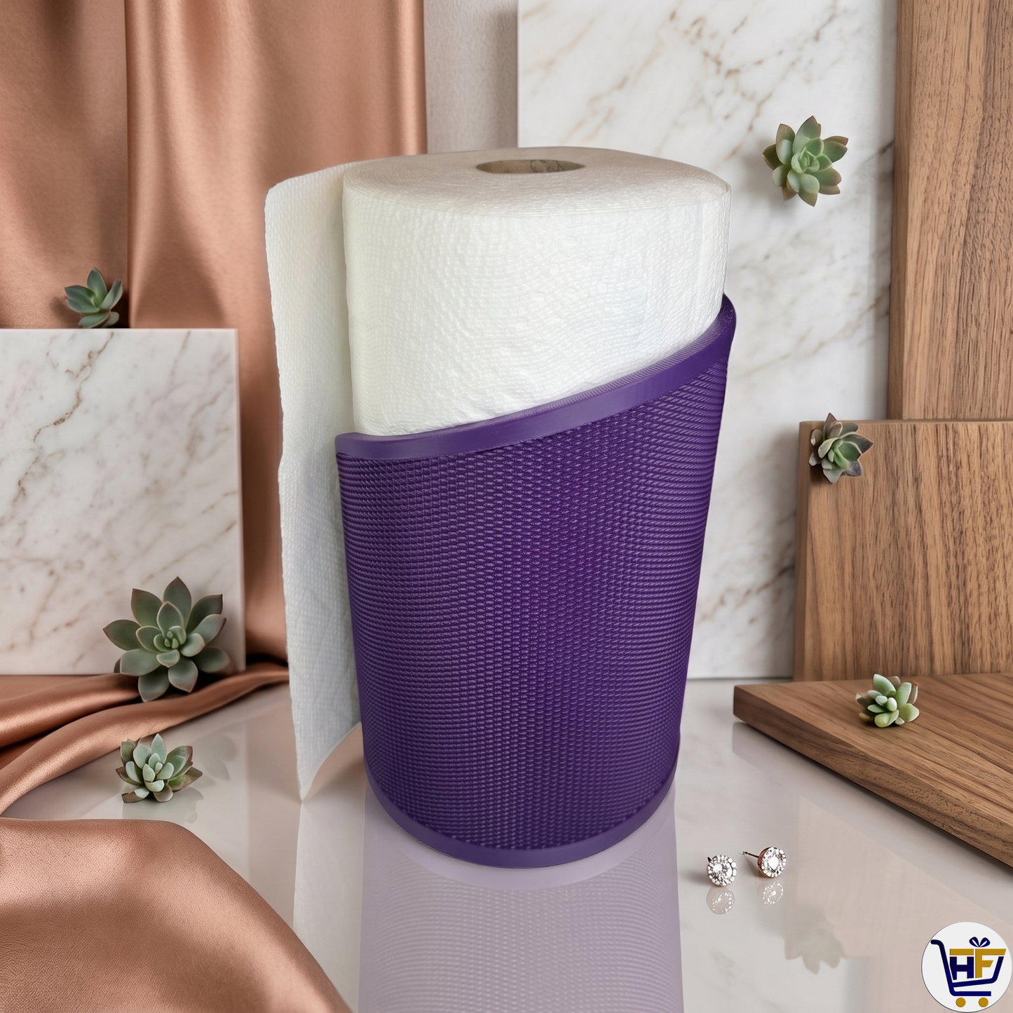 Woven Pillar | 9.5 inch 3D-Printed Bounty Holder – Modern Geometric Kitchen Boutique Decor