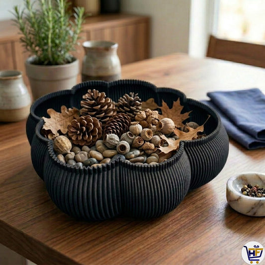 "Cloud Basin" 10" Sculptural Bowl – Modern 3D-Printed Scalloped Catch-All