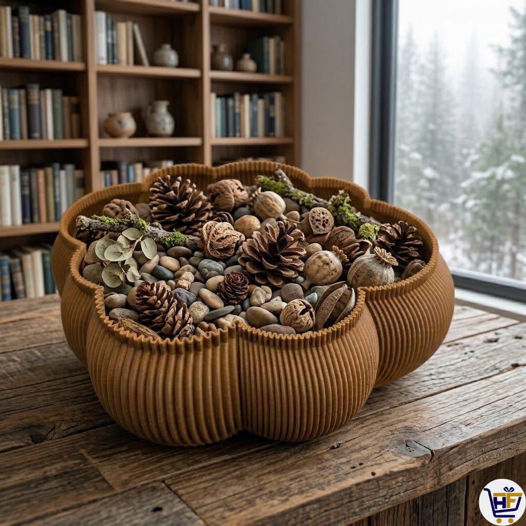 "Cloud Basin" 10" Sculptural Bowl – Modern 3D-Printed Scalloped Catch-All