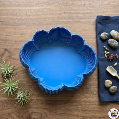"Cloud Basin" 10" Sculptural Bowl – Modern 3D-Printed Scalloped Catch-All