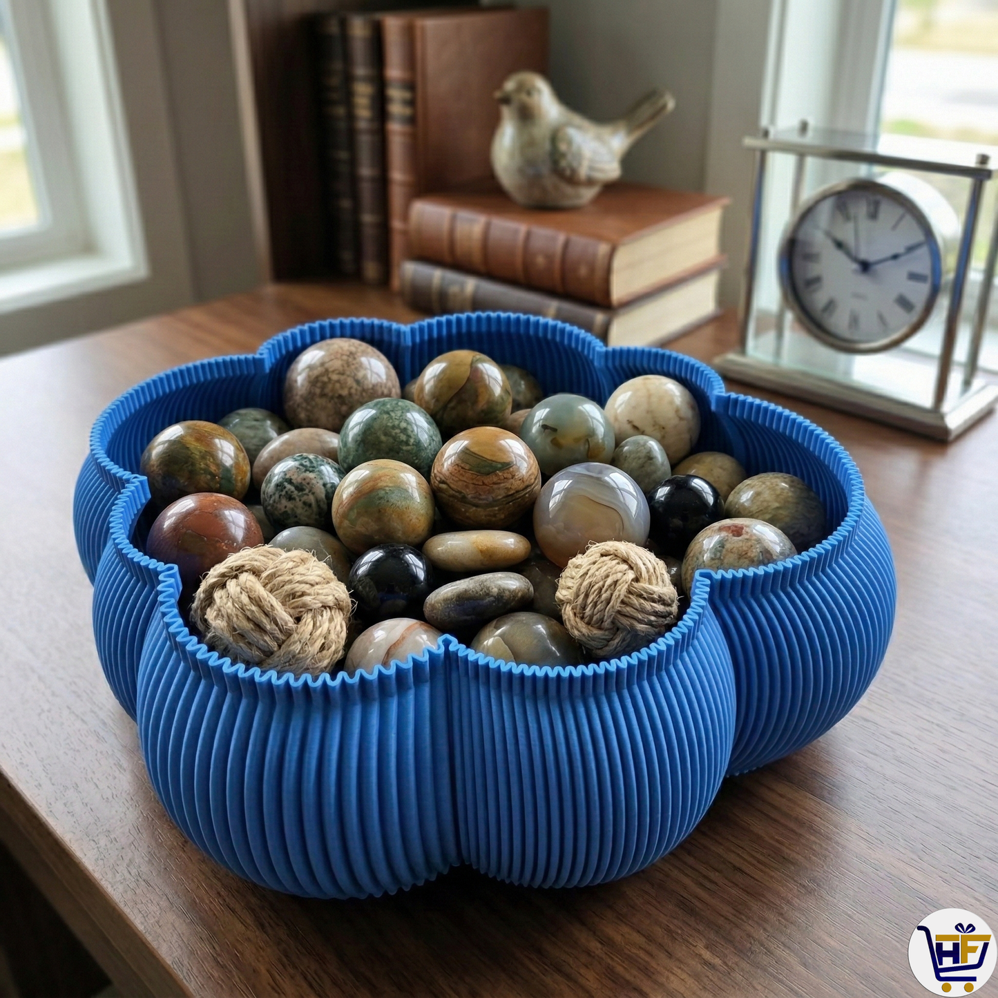 "Cloud Basin" 10" Sculptural Bowl – Modern 3D-Printed Scalloped Catch-All