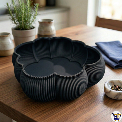 "Cloud Basin" 10" Sculptural Bowl – Modern 3D-Printed Scalloped Catch-All
