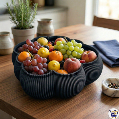 "Cloud Basin" 10" Sculptural Bowl – Modern 3D-Printed Scalloped Catch-All