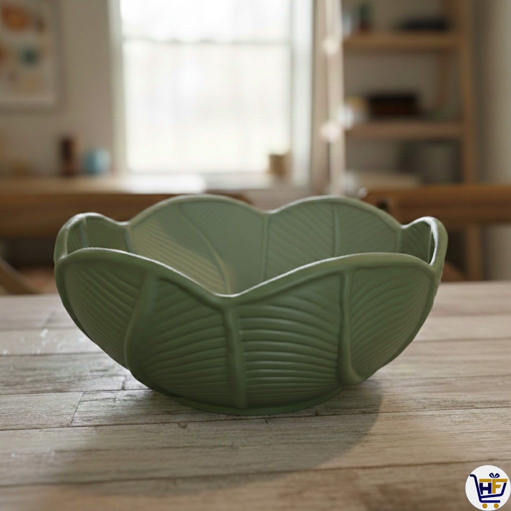"Lily Pad" 10" Organic Sculptural Bowl – Large 3D-Printed Botanical Catch-All