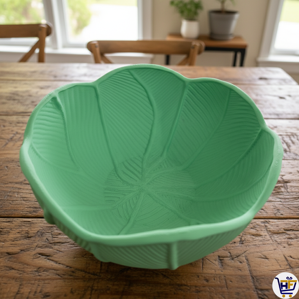 "Lily Pad" 10" Organic Sculptural Bowl – Large 3D-Printed Botanical Catch-All
