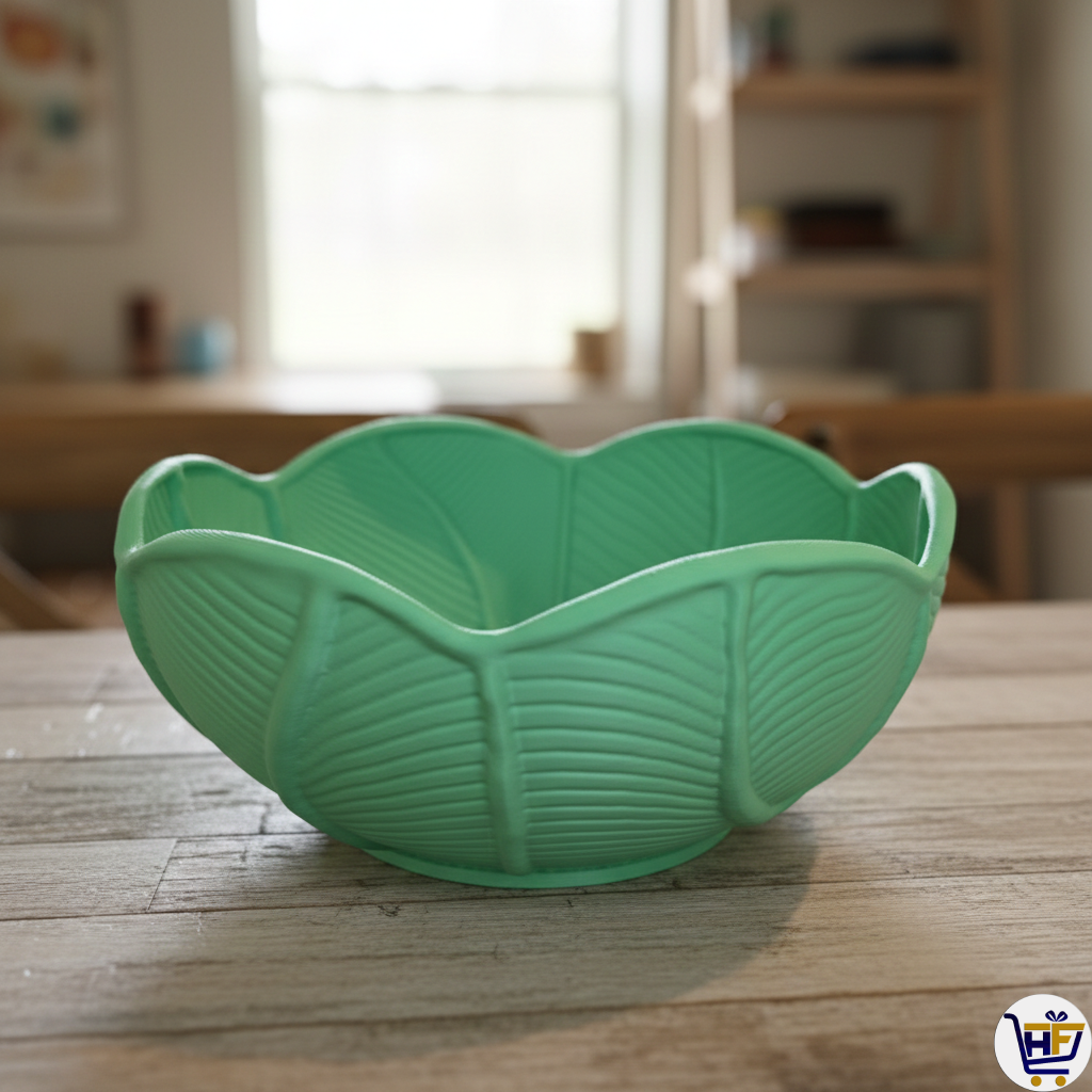 "Lily Pad" 10" Organic Sculptural Bowl – Large 3D-Printed Botanical Catch-All