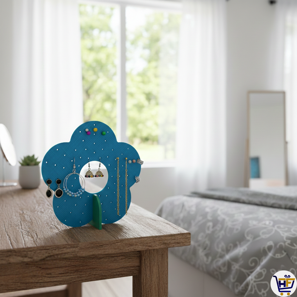 "Bloom & Beam" 3D-Printed Flower Earring Stand – Modern Petal Jewelry Display