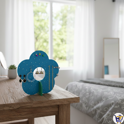 "Bloom & Beam" 3D-Printed Flower Earring Stand – Modern Petal Jewelry Display