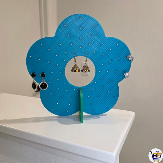 "Bloom & Beam" 3D-Printed Flower Earring Stand – Modern Petal Jewelry Display