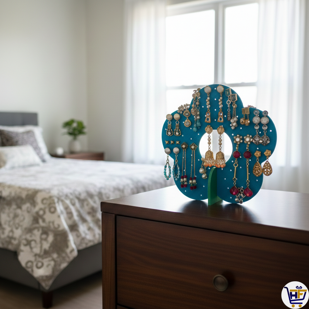 "Bloom & Beam" 3D-Printed Flower Earring Stand – Modern Petal Jewelry Display