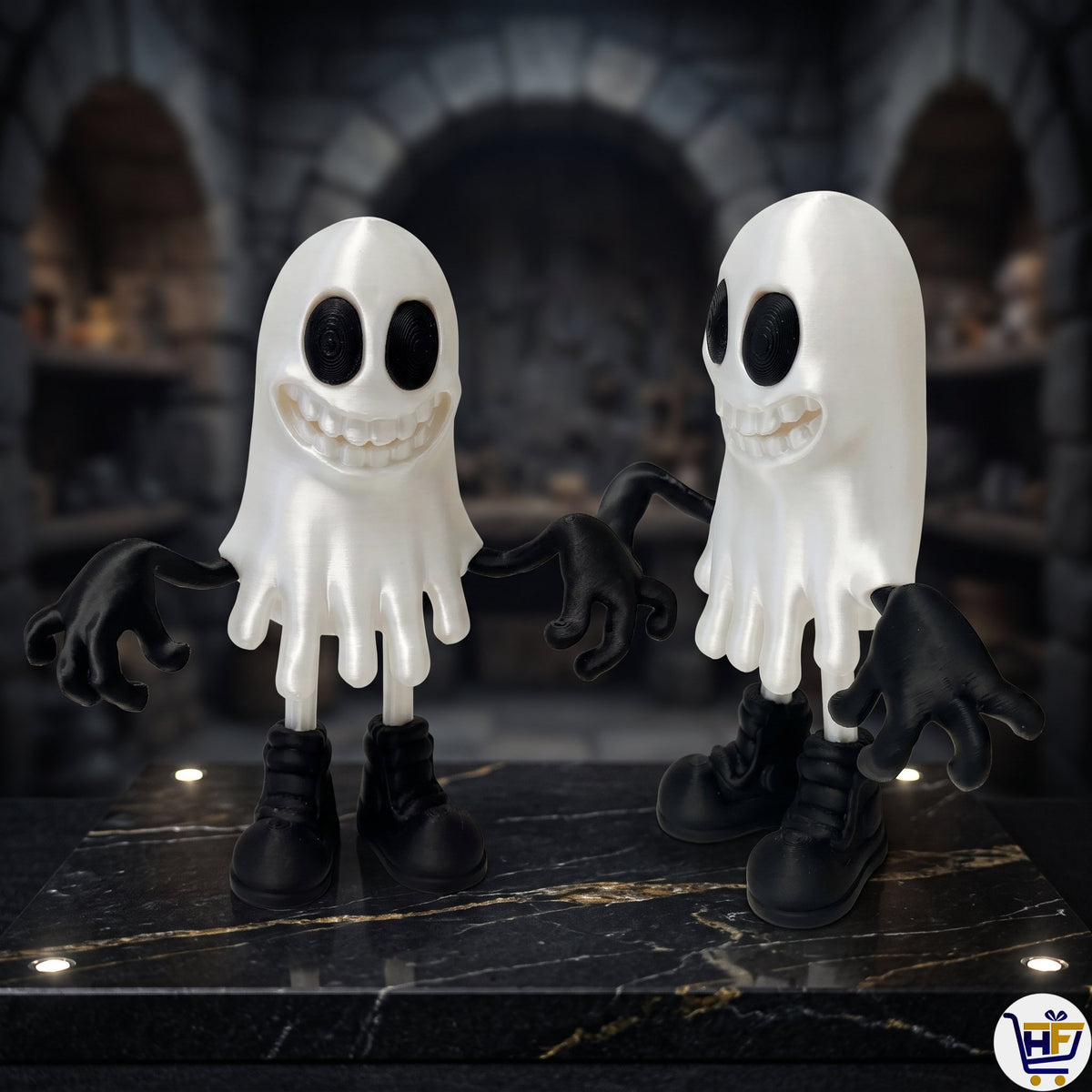 Spooky Sneaker Ghost | 6-Inch 3D-Printed Collectible Figure - Articulated Style Display Statue