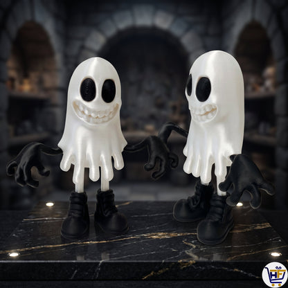 Spooky Sneaker Ghost | 6-Inch 3D-Printed Collectible Figure - Articulated Style Display Statue