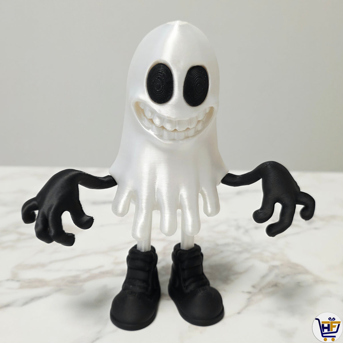 Spooky Sneaker Ghost | 6-Inch 3D-Printed Collectible Figure - Articulated Style Display Statue