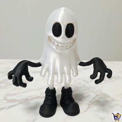 Spooky Sneaker Ghost | 6-Inch 3D-Printed Collectible Figure - Articulated Style Display Statue