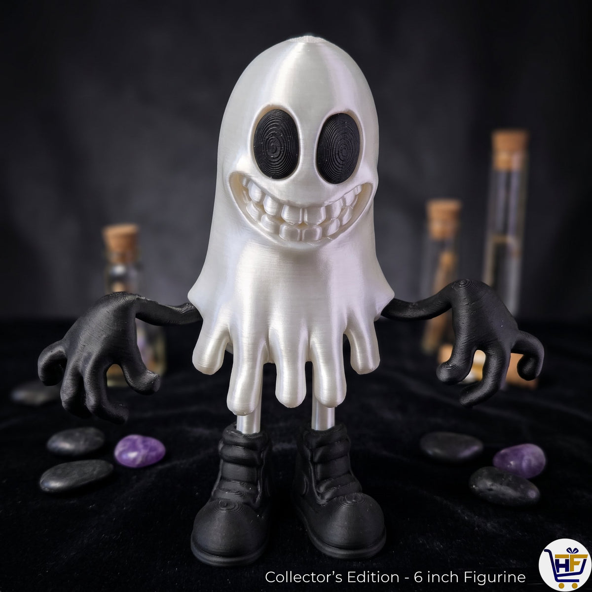 Spooky Sneaker Ghost | 6-Inch 3D-Printed Collectible Figure - Articulated Style Display Statue