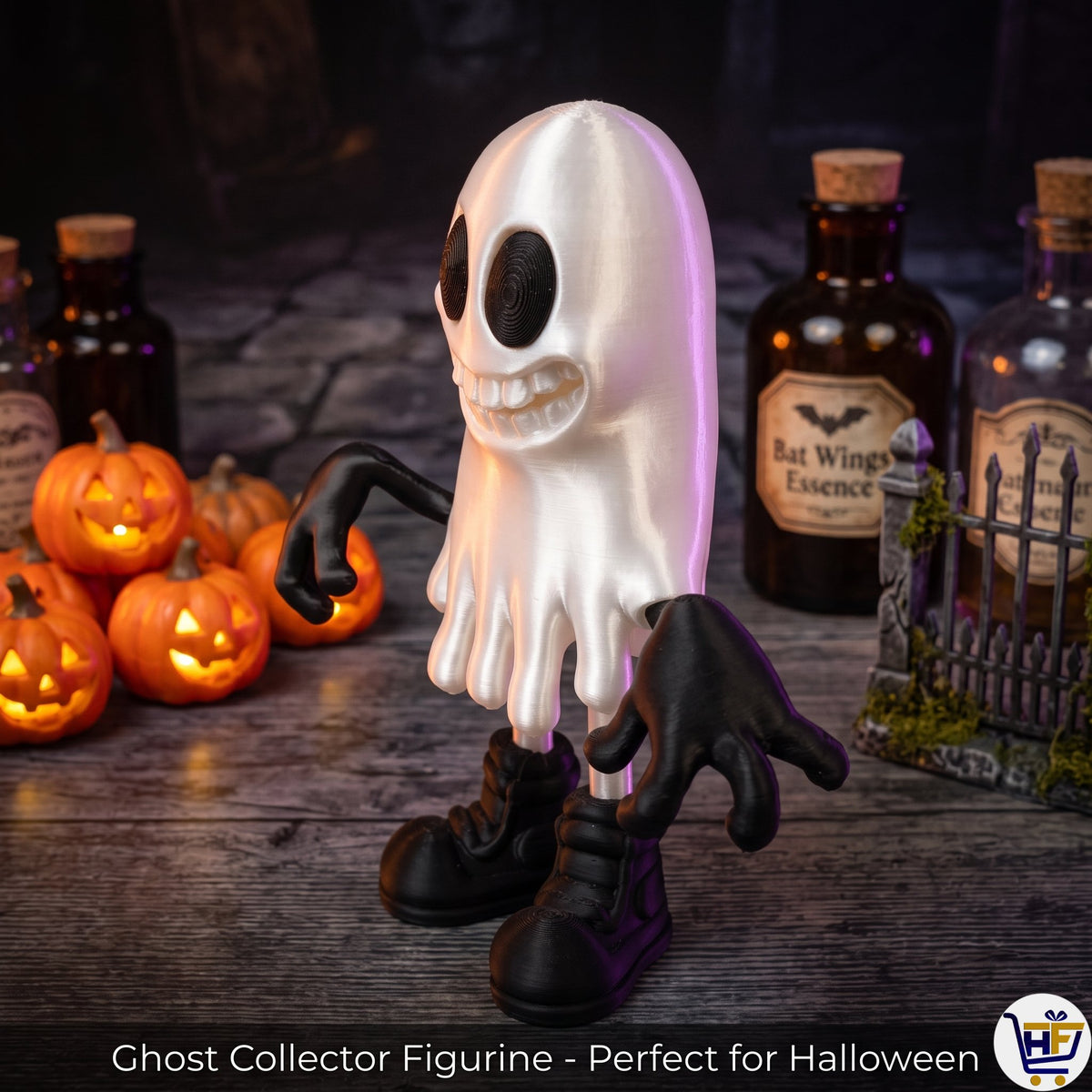 Spooky Sneaker Ghost | 6-Inch 3D-Printed Collectible Figure - Articulated Style Display Statue