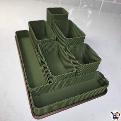 "Grid Master" 10" 3D-Printed Desk Organizer Set – 8-Piece Modular Workspace System
