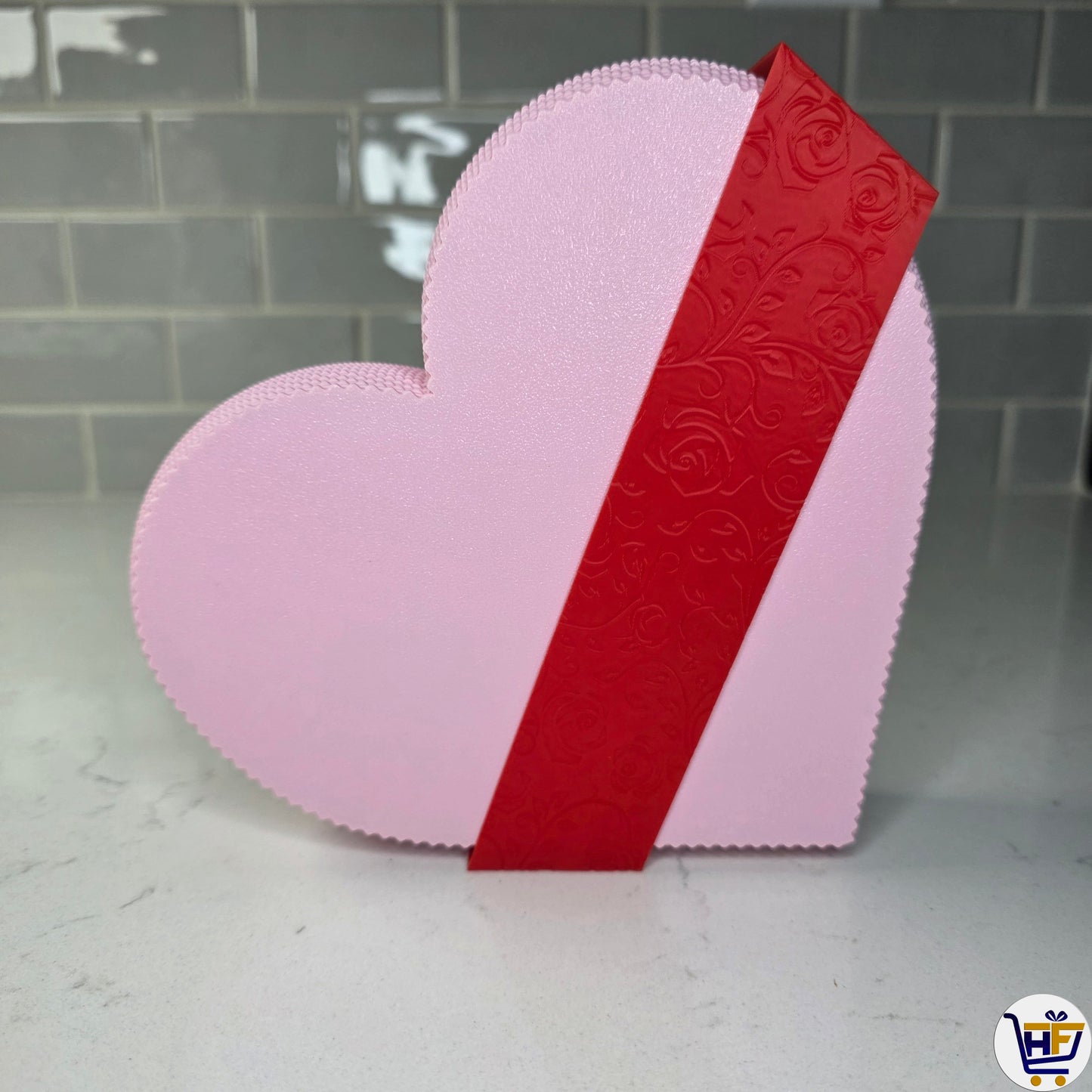 Petal Heart | 7 inch 3D-Printed Keepsake Box – Romantic Floral-Band Jewelry Case