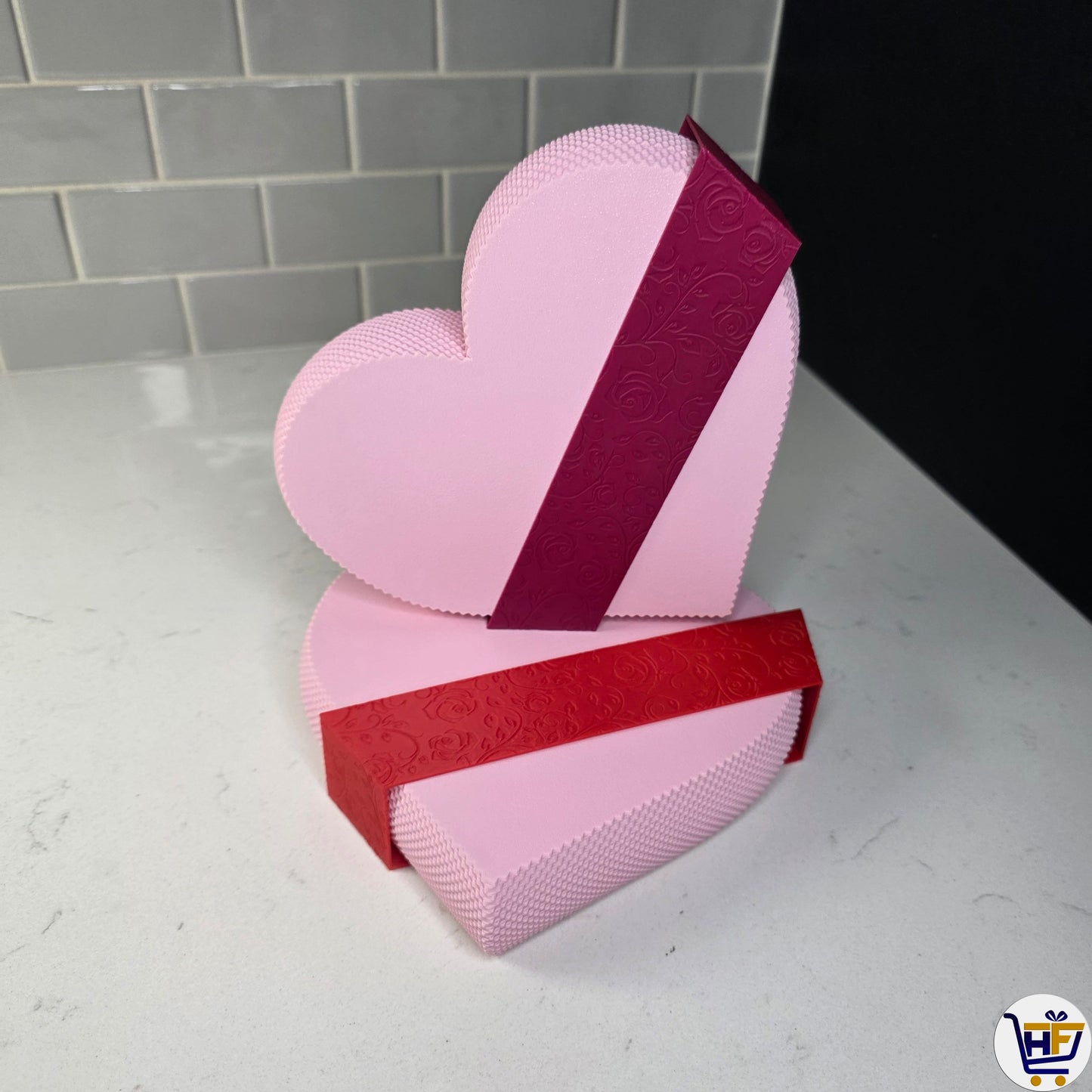 Petal Heart | 7 inch 3D-Printed Keepsake Box – Romantic Floral-Band Jewelry Case