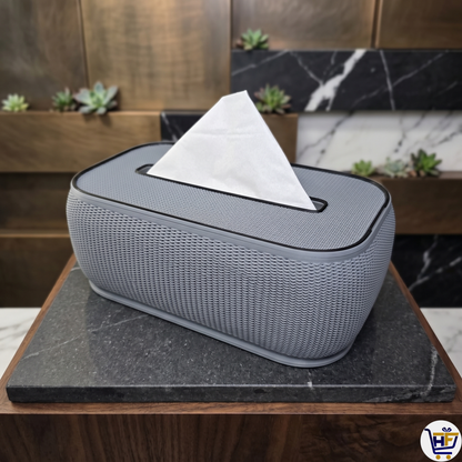 Woven Lattice | 9.8 inch 3D-Printed Tissue Box Cover – Modern Geometric Boutique Decor