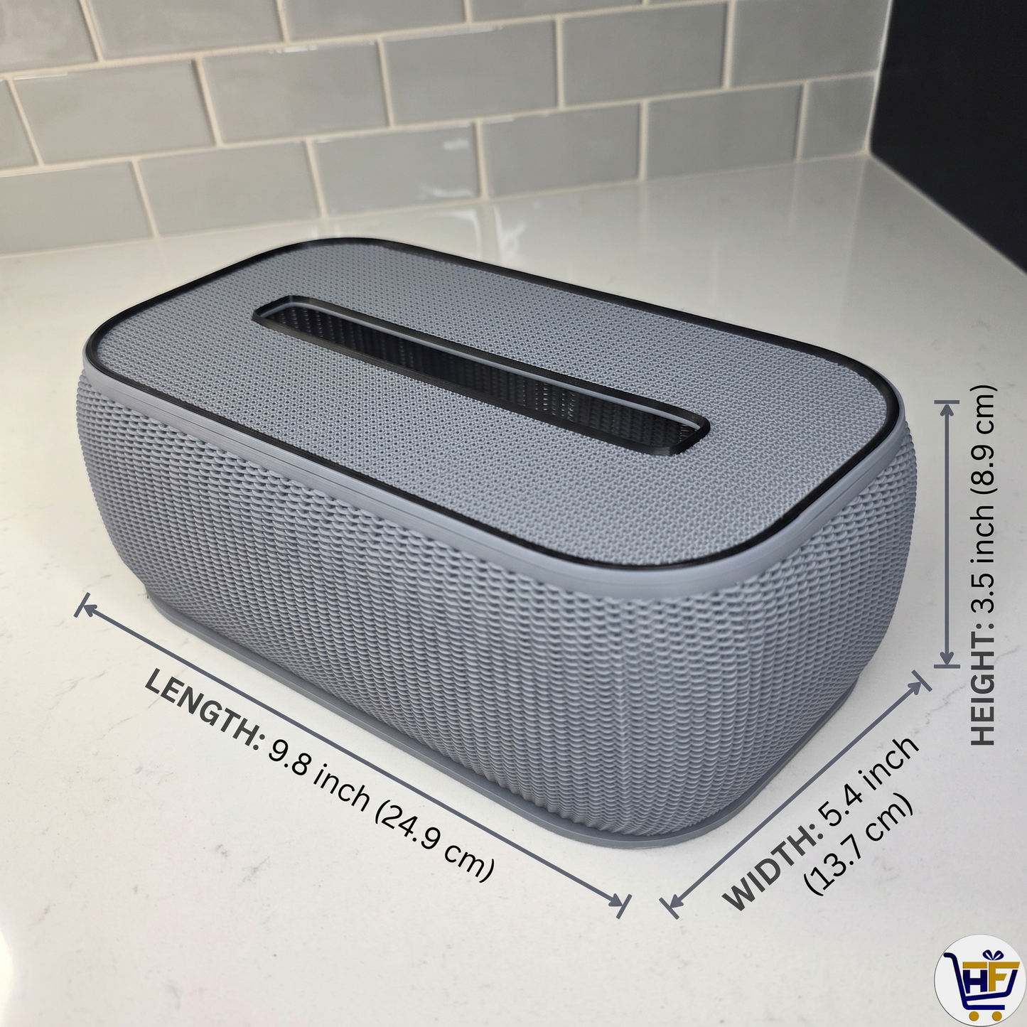 Woven Lattice | 9.8 inch 3D-Printed Tissue Box Cover – Modern Geometric Boutique Decor