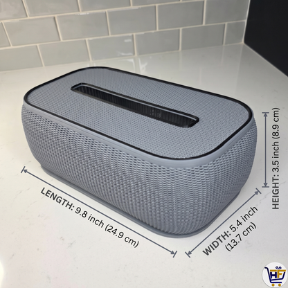 Woven Lattice | 9.8 inch 3D-Printed Tissue Box Cover – Modern Geometric Boutique Decor