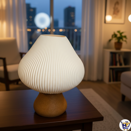 "Fungi Glow" 10" Mushroom Lamp – Mid-Century Modern 3D-Printed Ambient Light