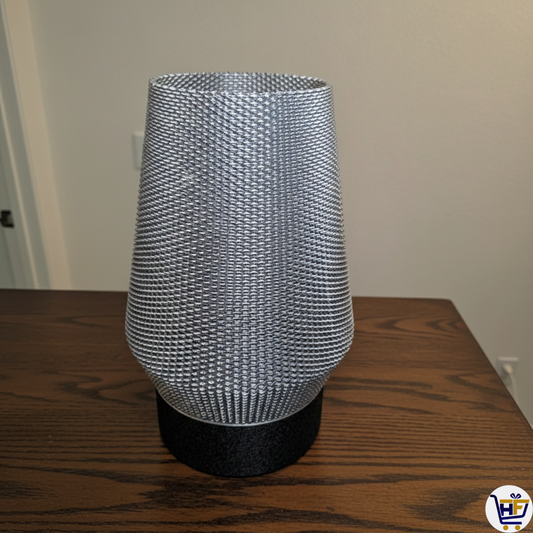 "Orbital Eclipse" 12" 3D-Printed Lamp – Geometric Dual-Tone Statement Light