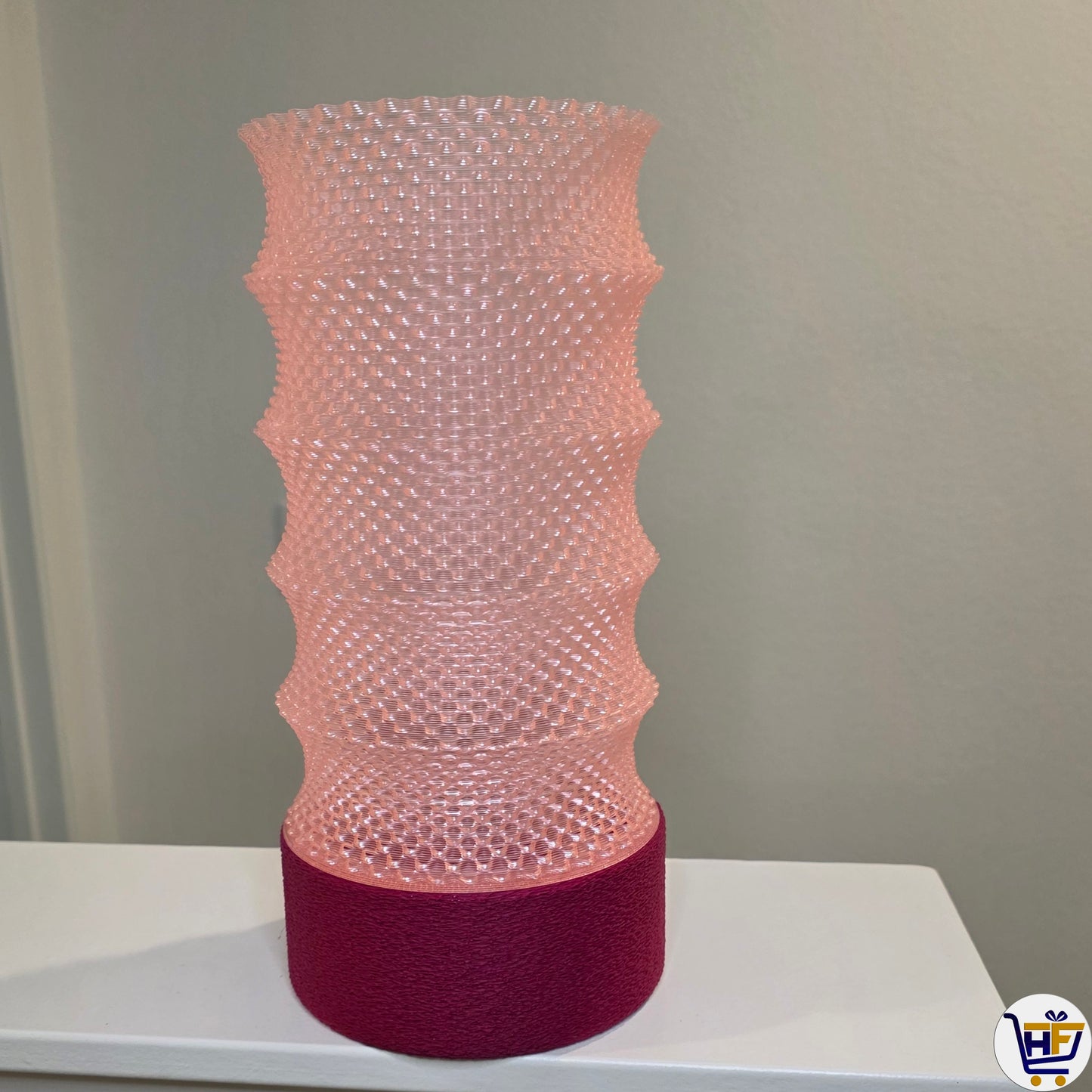 "Stellar Pillar" 12" Textured Ribbed Lamp – Contemporary 3D-Printed Ambient Light