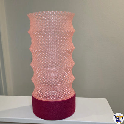 "Stellar Pillar" 12" Textured Ribbed Lamp – Contemporary 3D-Printed Ambient Light