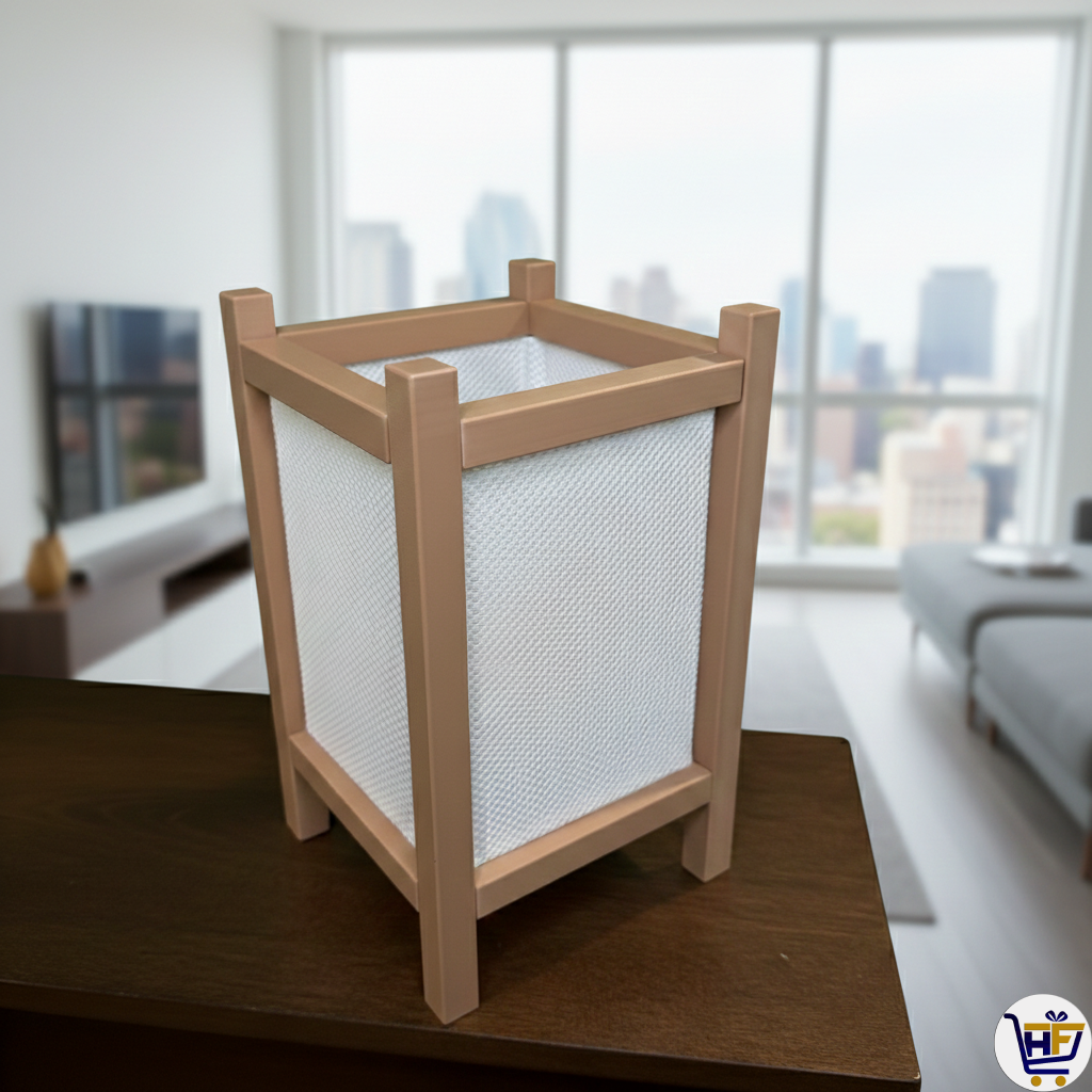 "Zenith" 9" Shoji-Inspired 3D-Printed Lantern – Minimalist Geometric Ambient Lamp