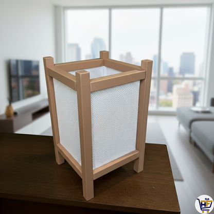 "Zenith" 9" Shoji-Inspired 3D-Printed Lantern – Minimalist Geometric Ambient Lamp