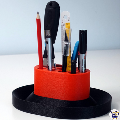 "Studio Pillar" 8" 3D-Printed Tool Organizer – 2-Piece Multi-Slot Desk Dock