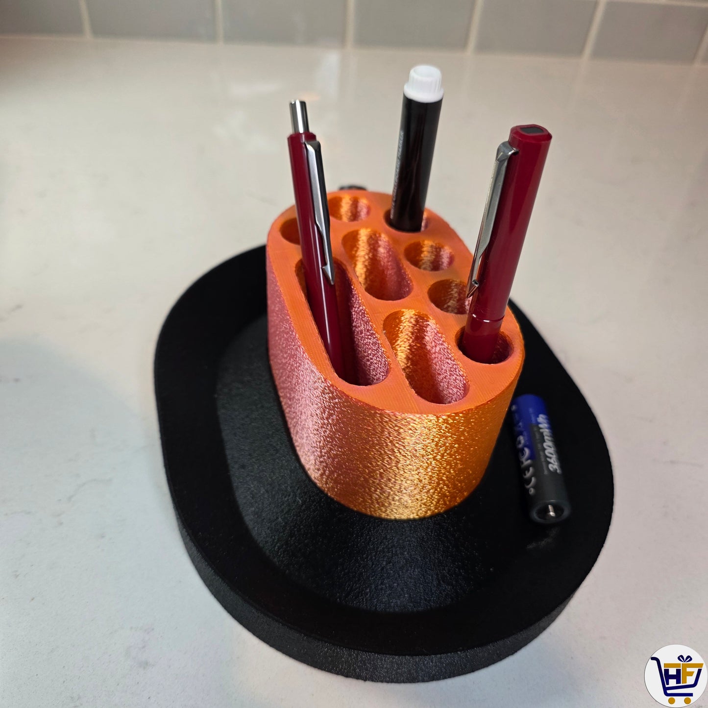 "Studio Pillar" 8" 3D-Printed Tool Organizer – 2-Piece Multi-Slot Desk Dock