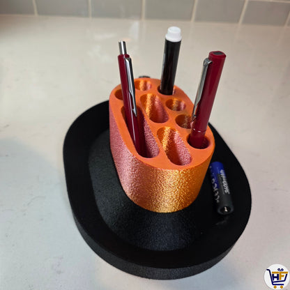 "Studio Pillar" 8" 3D-Printed Tool Organizer – 2-Piece Multi-Slot Desk Dock