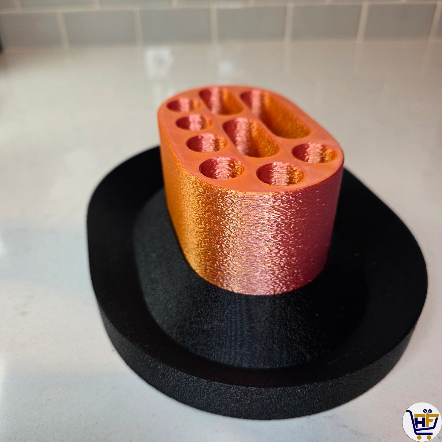 "Studio Pillar" 8" 3D-Printed Tool Organizer – 2-Piece Multi-Slot Desk Dock