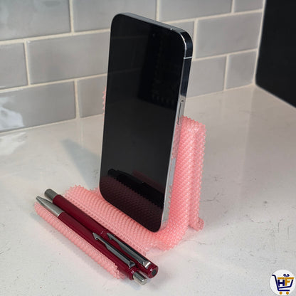 "Pixel Flow" 4" 3D-Printed Tech Stand – Textured Universal Phone & Accessory Stand