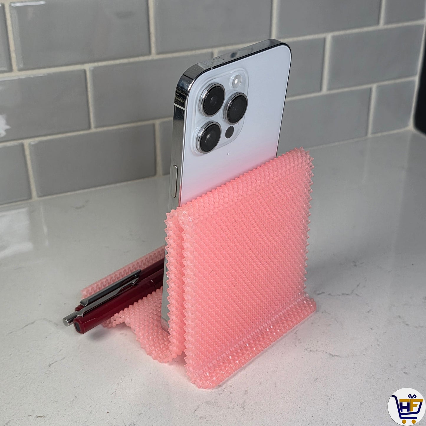 "Pixel Flow" 4" 3D-Printed Tech Stand – Textured Universal Phone & Accessory Stand