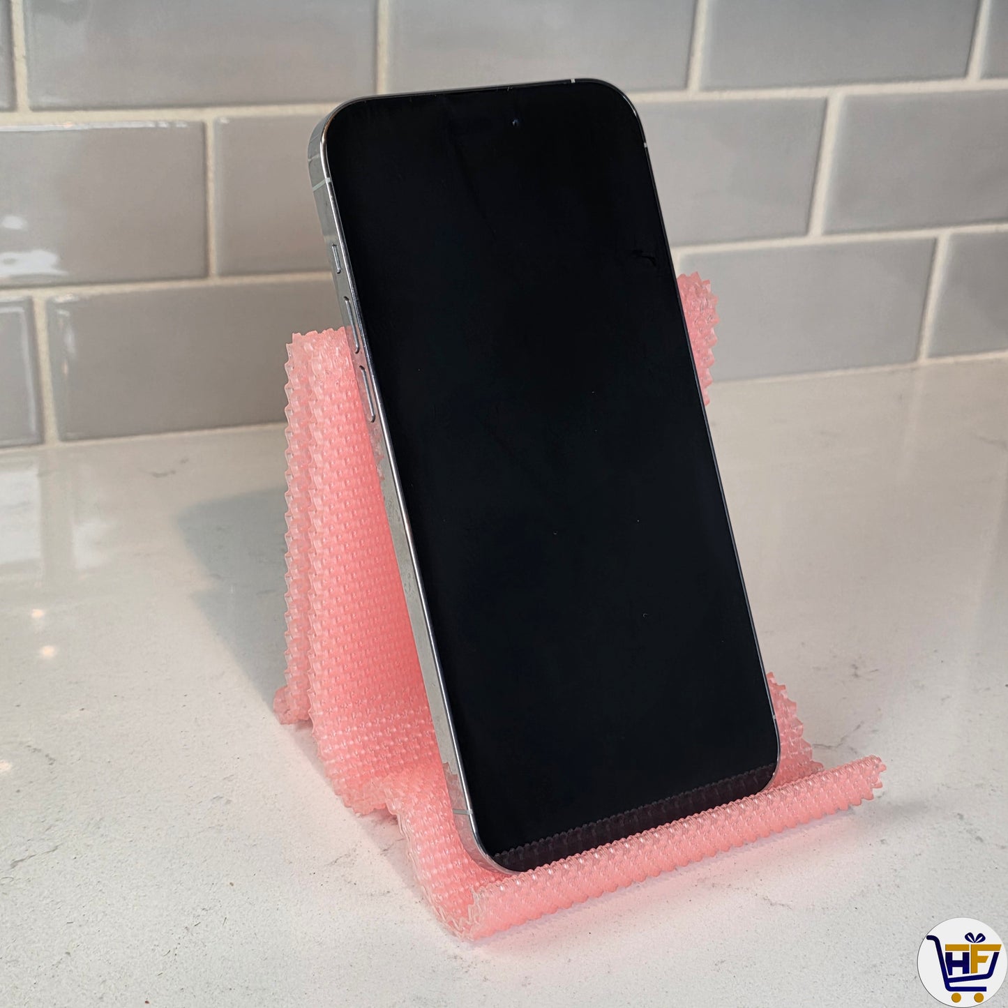 "Pixel Flow" 4" 3D-Printed Tech Stand – Textured Universal Phone & Accessory Stand