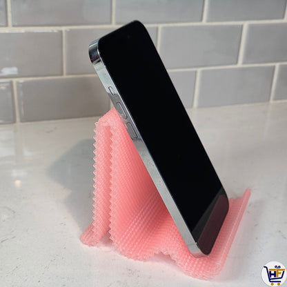 "Pixel Flow" 4" 3D-Printed Tech Stand – Textured Universal Phone & Accessory Stand