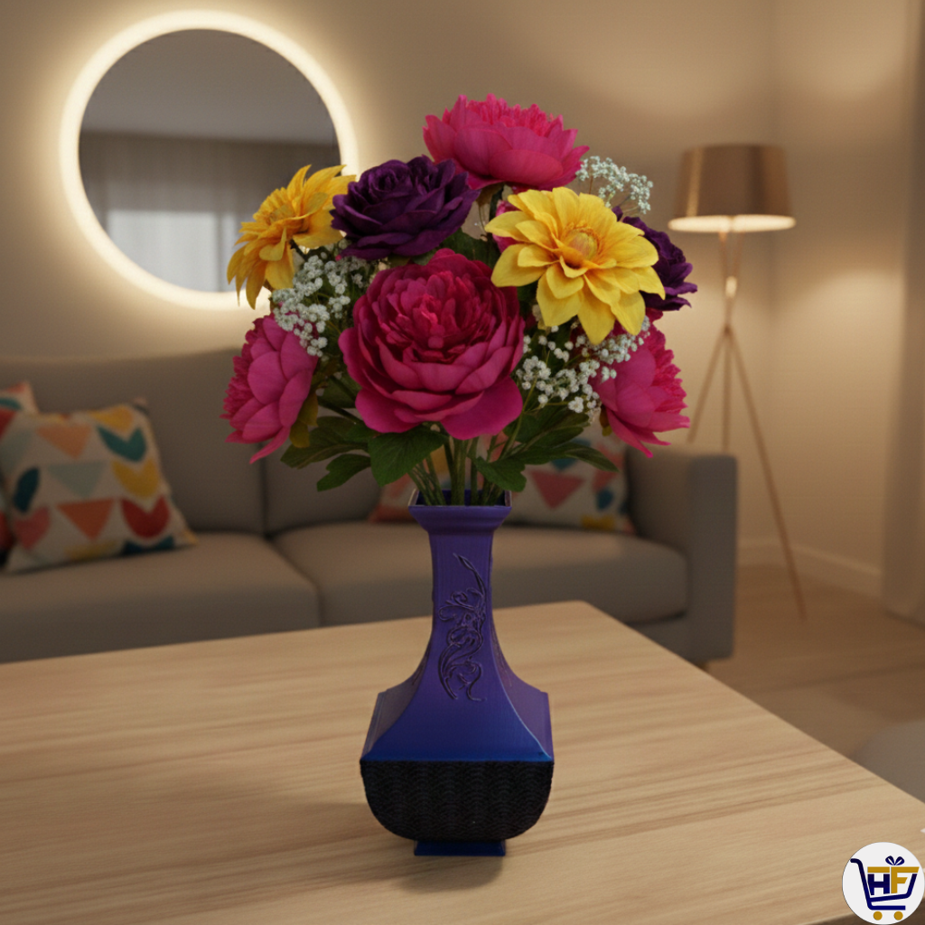 Mystic Dragon 6" 3D-Printed Vase – Indigo Purple Gradient Architectural Vessel