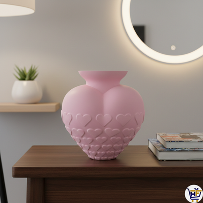 The "Sweetheart" 3D-Printed Vase – Matte Hearts Decorative Vessel